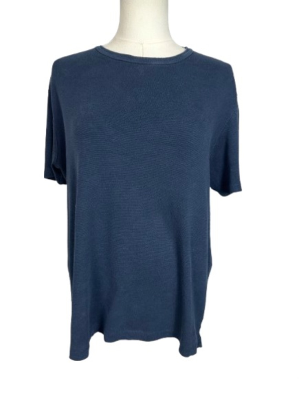 Banana Republic Luxe Touch Short-Sleeve Crew Tee in Navy Blue Size M
